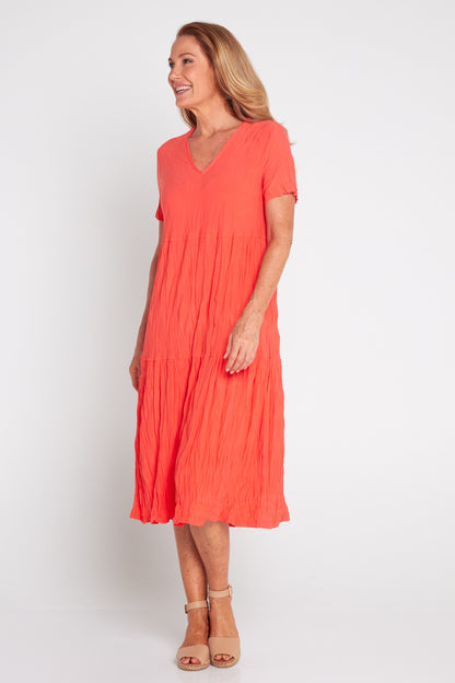 Stella Tiered Dress - Melon