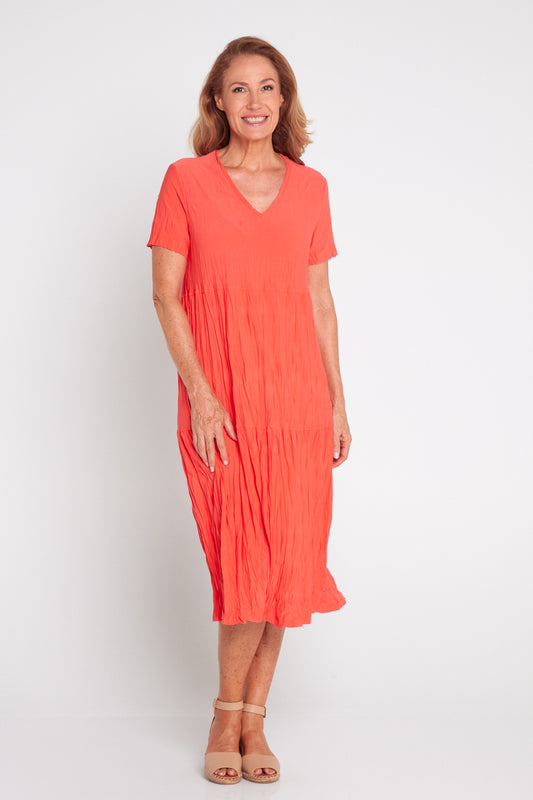 Stella Tiered Dress - Melon