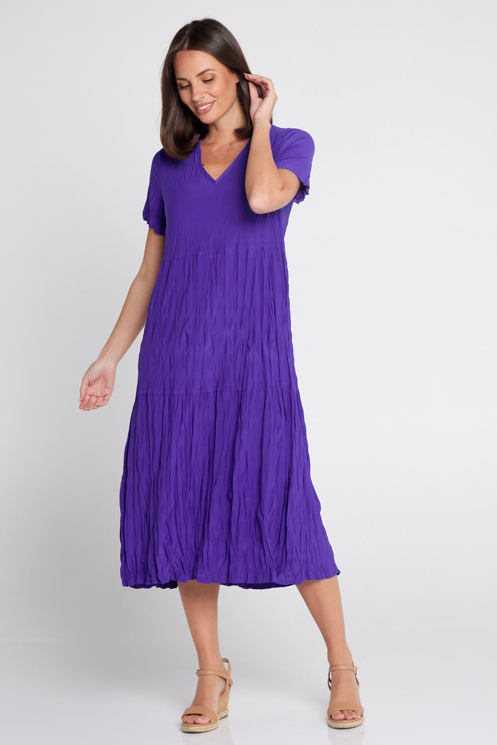 Stella Tiered Dress - Purple