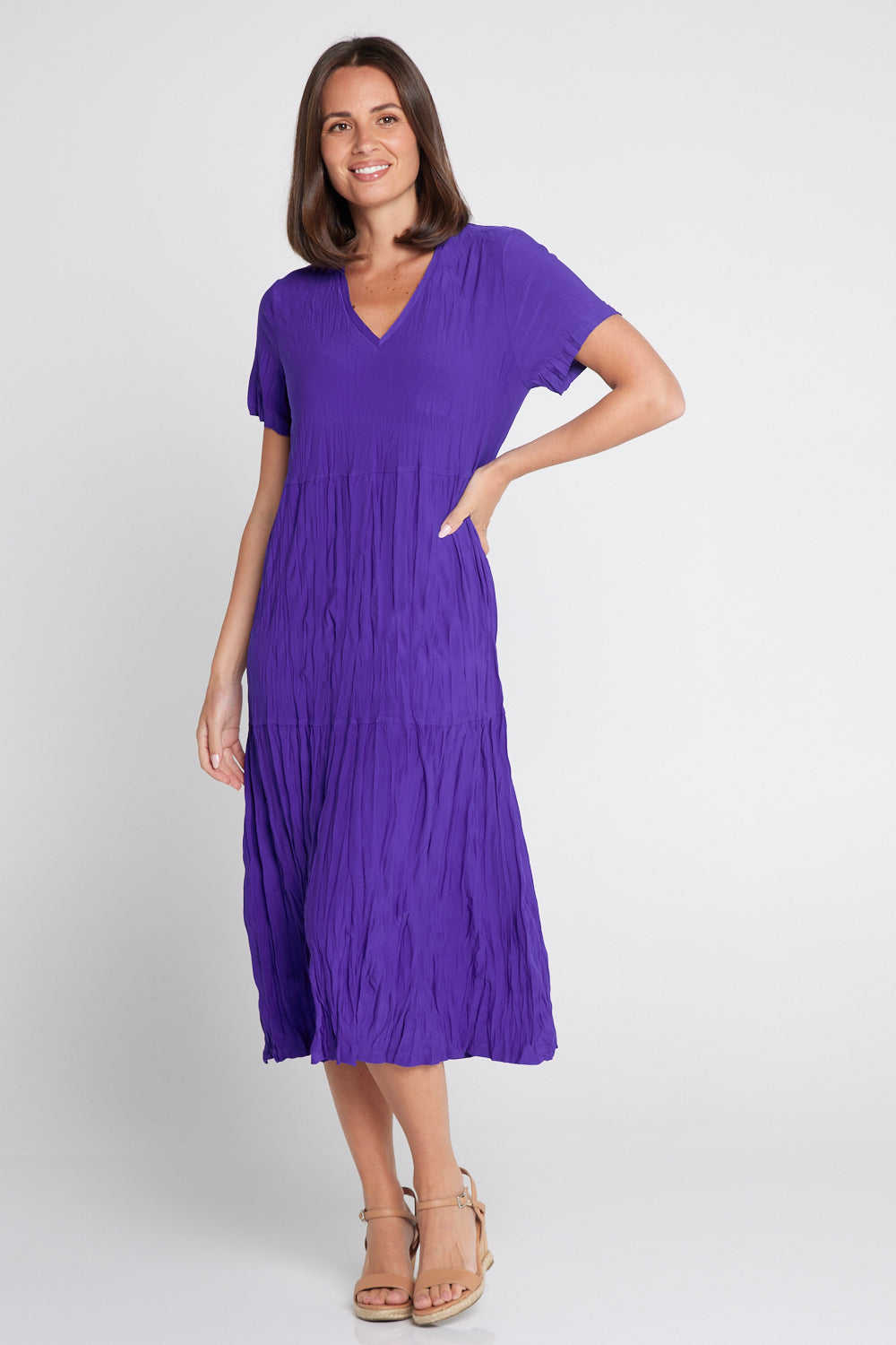 Stella Tiered Dress - Purple