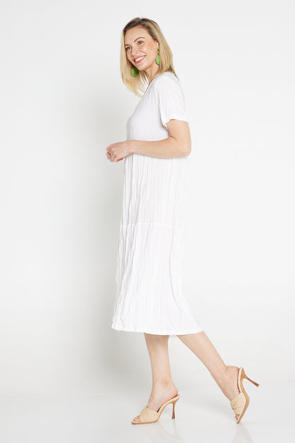 Stella Tiered Dress - White