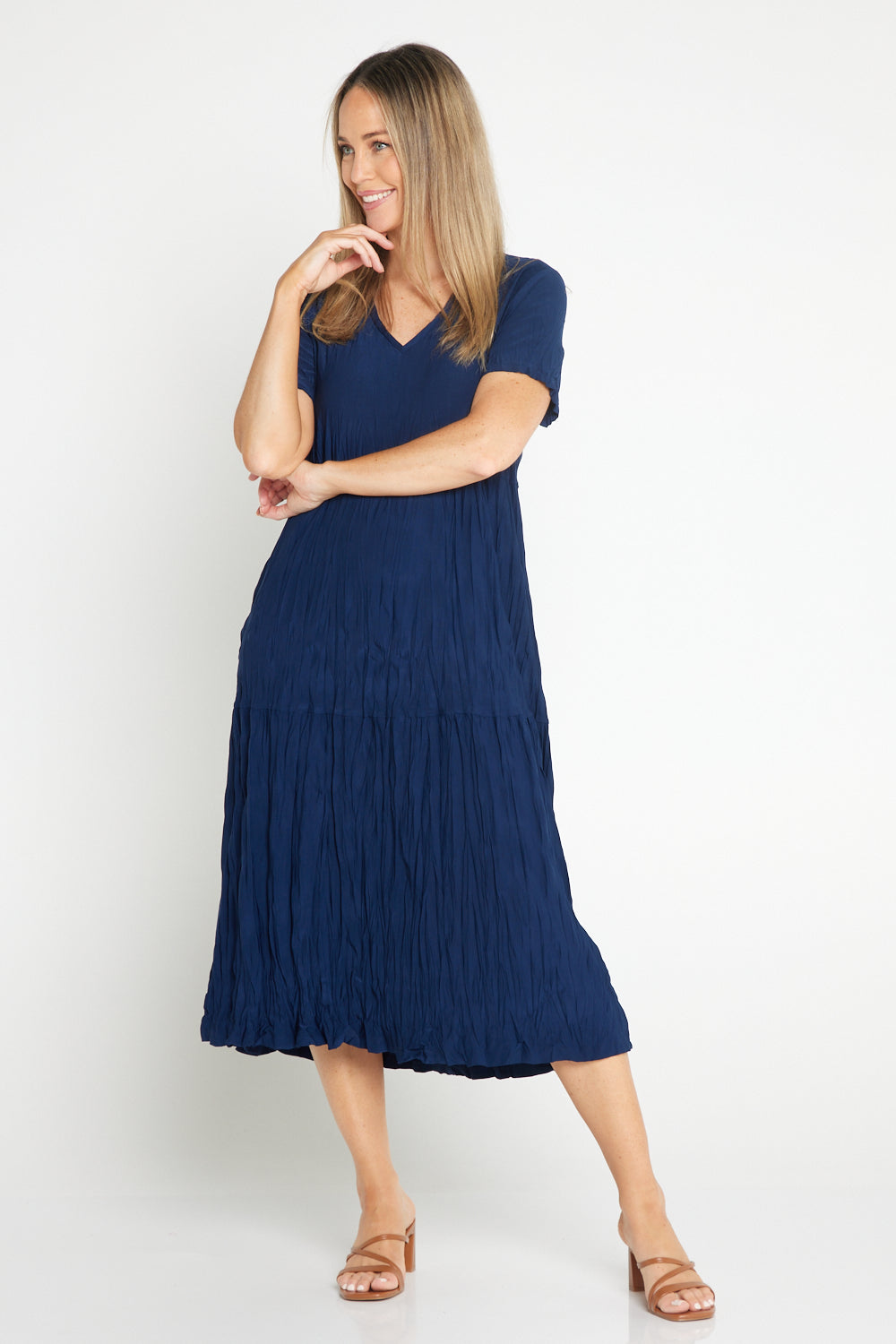 Stella Tiered Dress - Navy