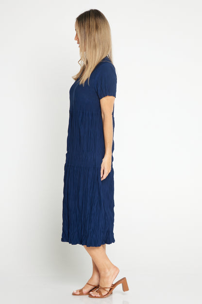 Stella Tiered Dress - Navy