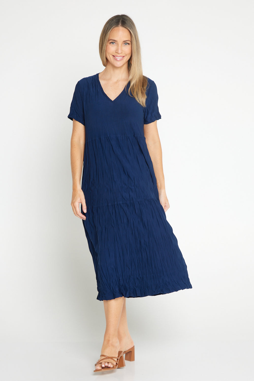 Stella Tiered Dress - Navy