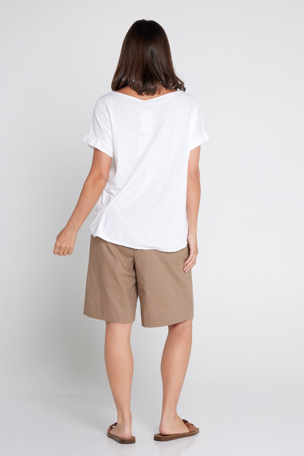 Zhuri Linen & Cotton Shorts - Bark