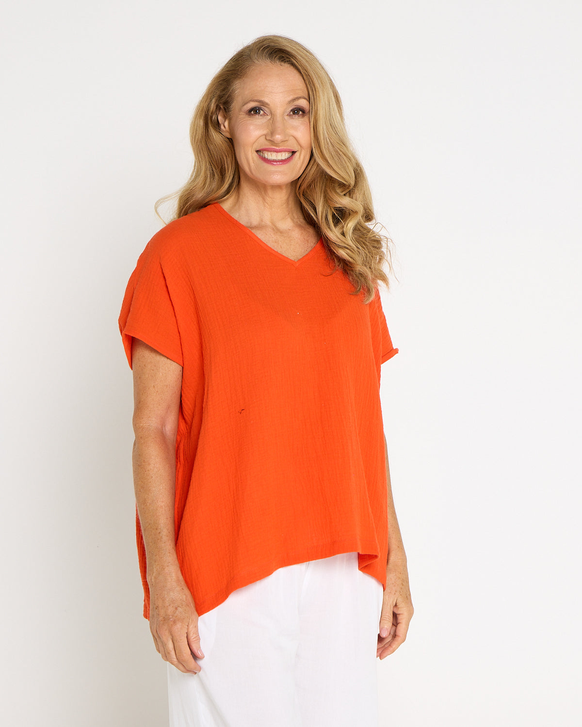 Maldives Cotton Muslin Top - Orange