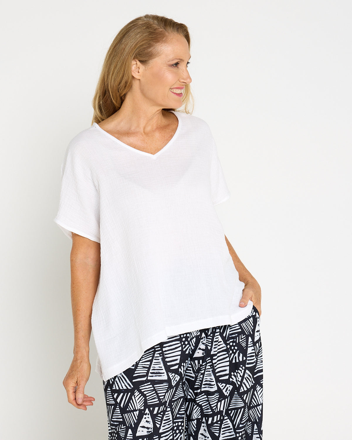 Maldives Cotton Muslin Top - White