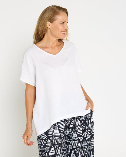 Maldives Cotton Muslin Top - White