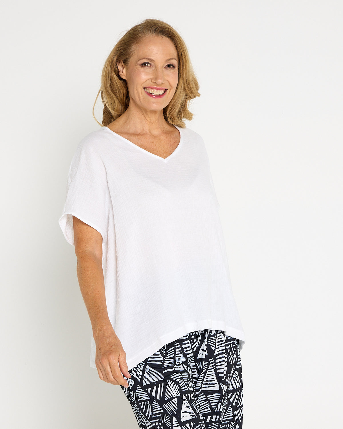 Maldives Cotton Muslin Top - White