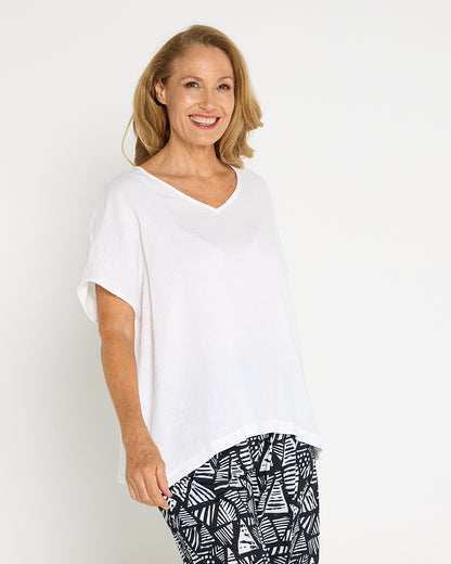 Maldives Cotton Muslin Top - White