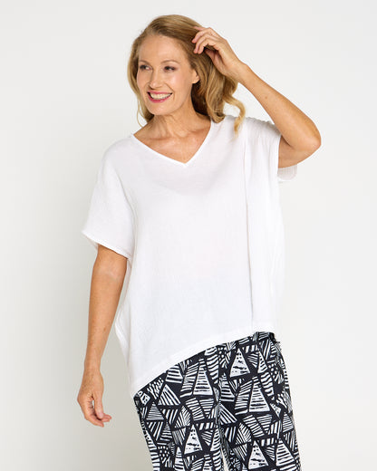 Maldives Cotton Muslin Top - White