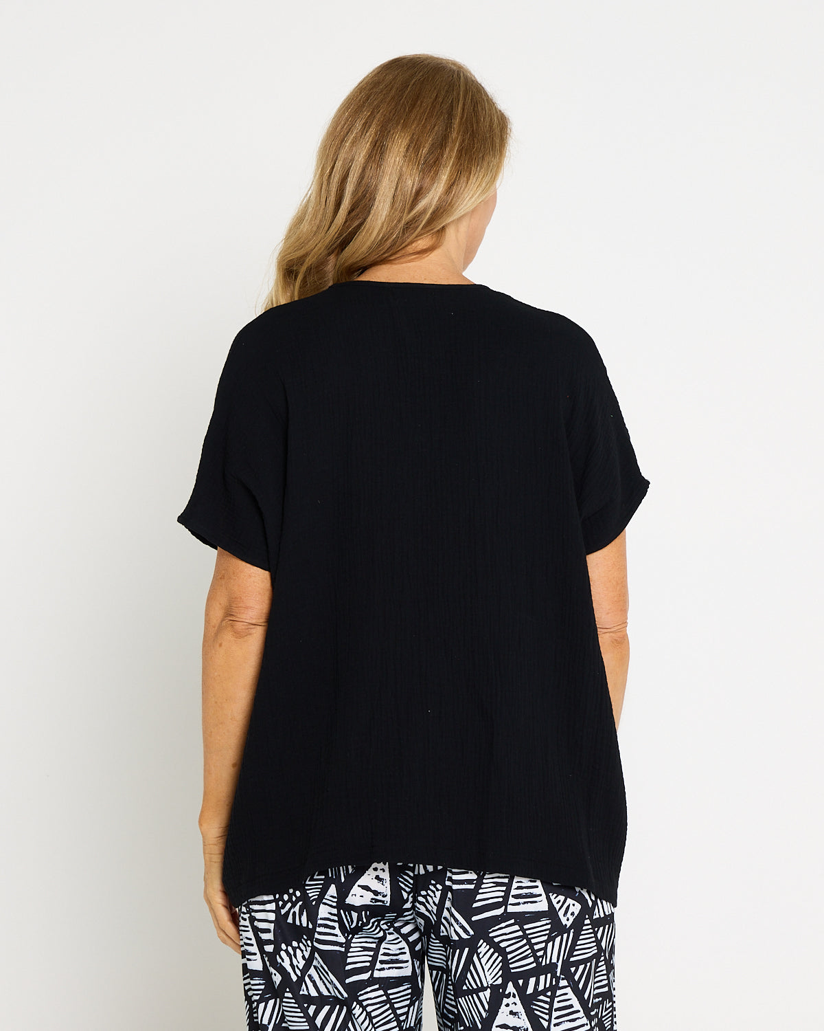 Maldives Cotton Muslin Top - Black