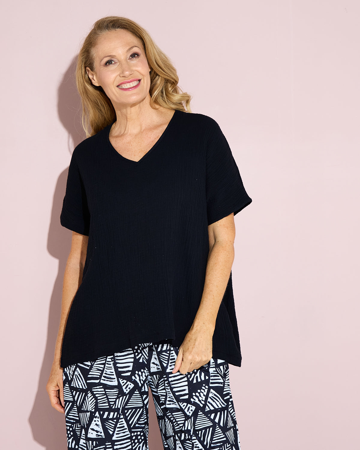 Maldives Cotton Muslin Top - Black
