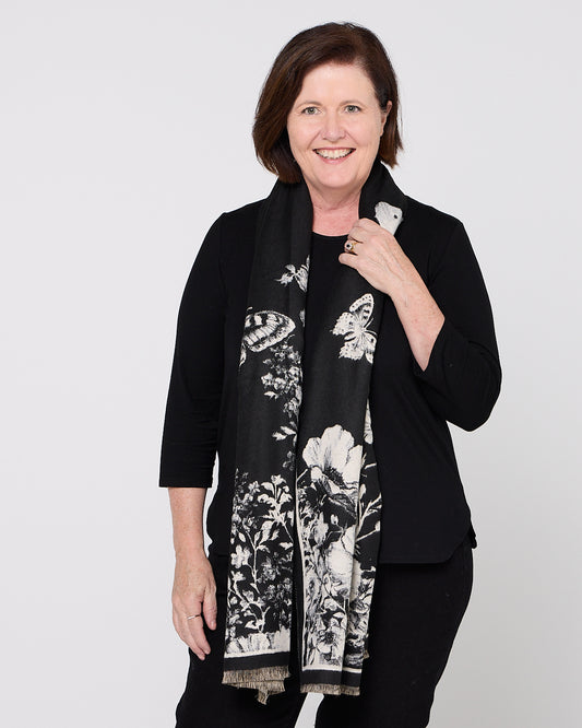 Calross Scarf - Black/Ivory