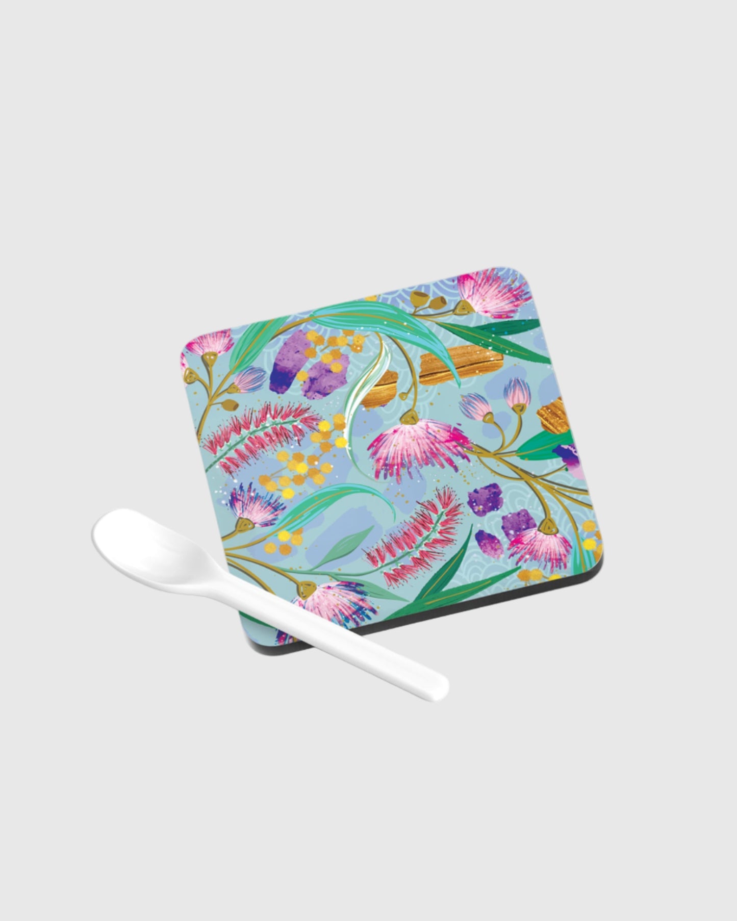 Rosella Blooms Cork-Backed Coasters (4 Pack)