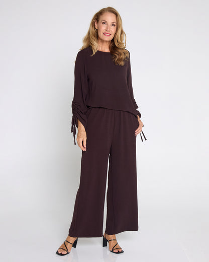 Raelynn Top & Pants Set - Brown