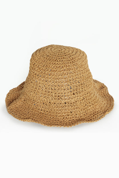 Isla Raffia Bucket Hat - Biscuit