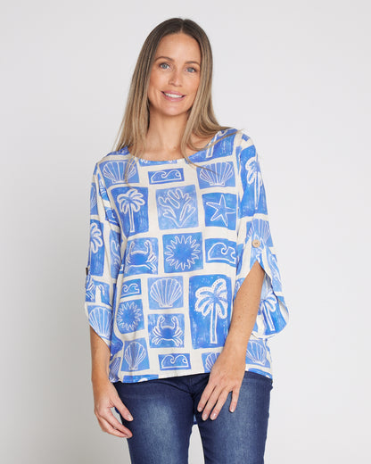 Raven Top - Blue Seaside Sketch