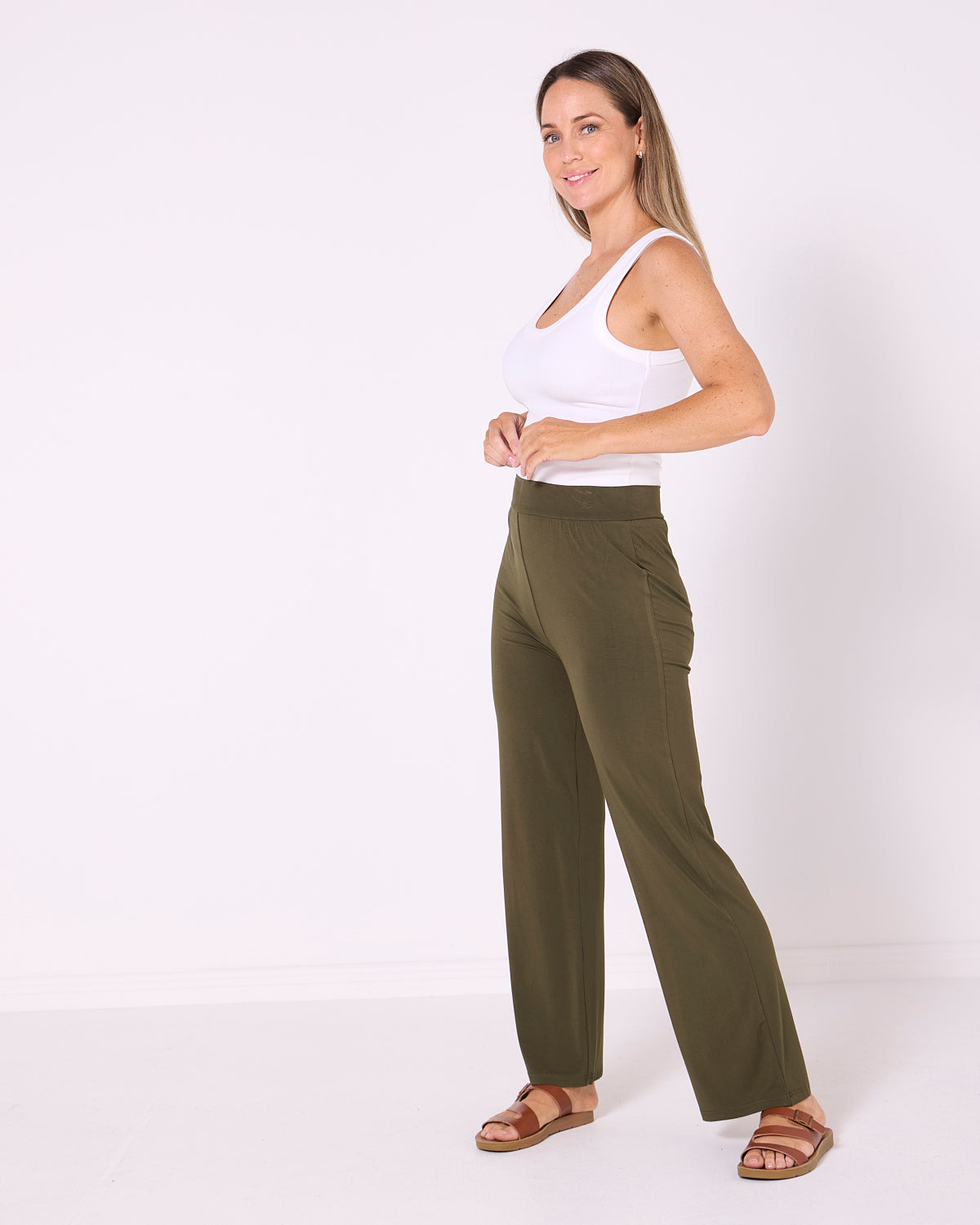 Raya Bamboo Pants - Olive