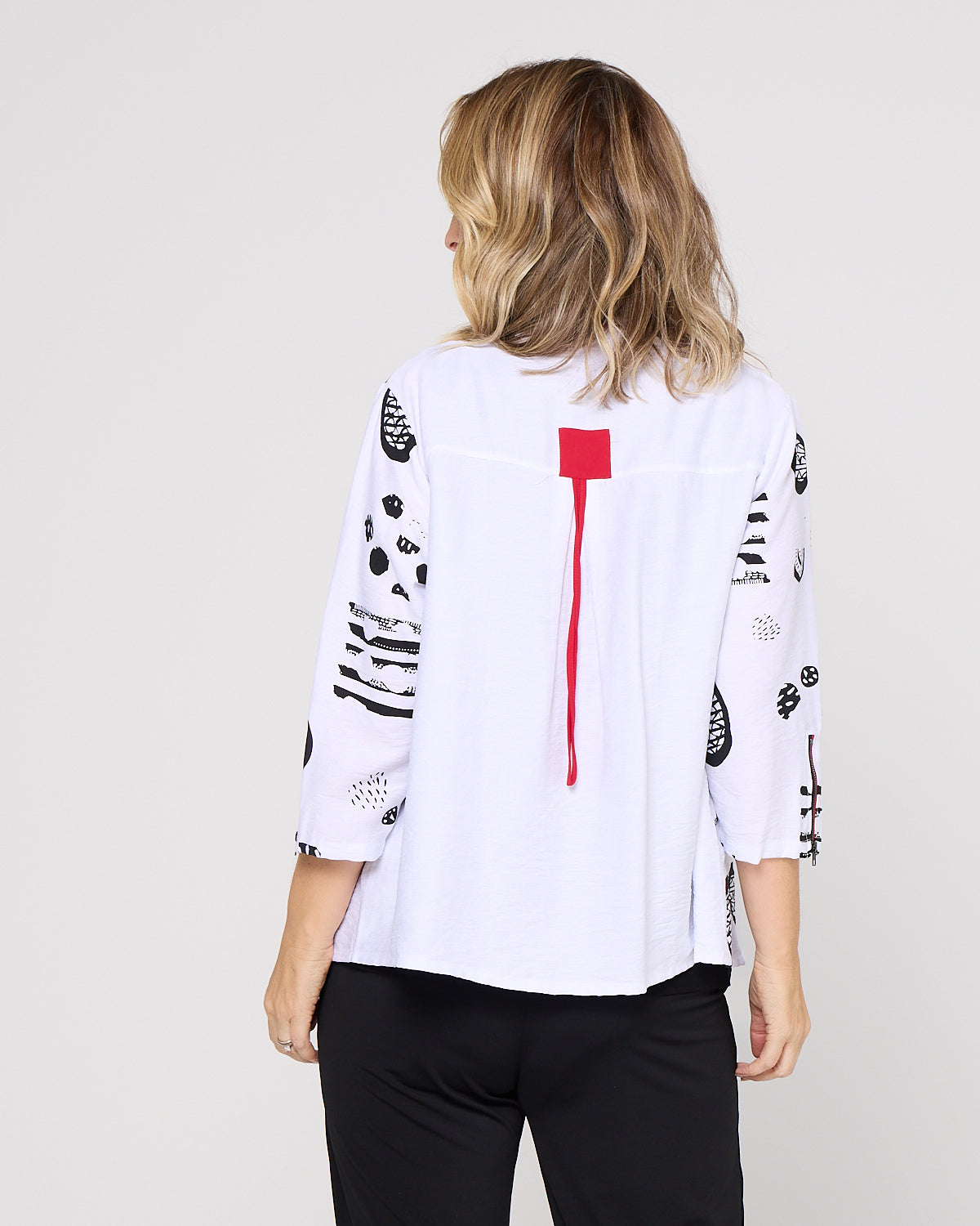 Vivian Shirt - Modern Lines White