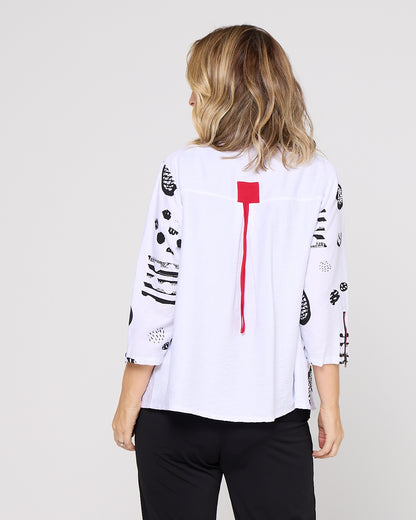 Vivian Shirt - Modern Lines White