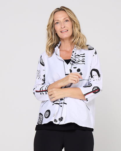 Vivian Shirt - Modern Lines White