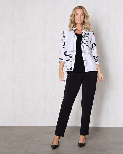 Vivian Shirt - Modern Lines White