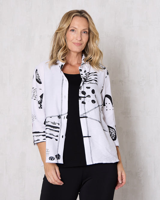 Vivian Shirt - Modern Lines White