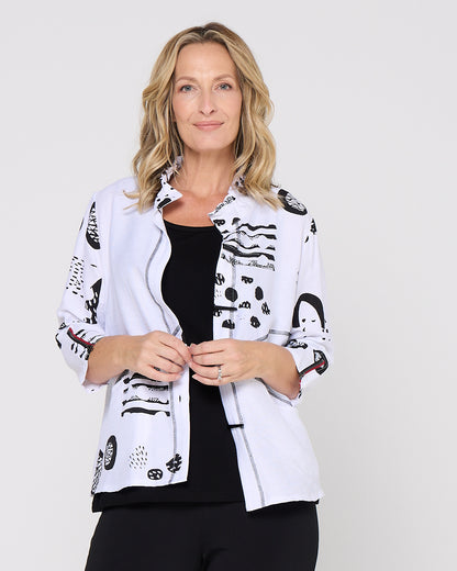 Vivian Shirt - Modern Lines White