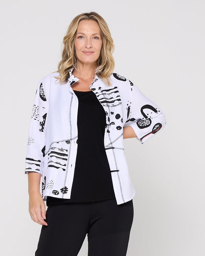 Vivian Shirt - Modern Lines White