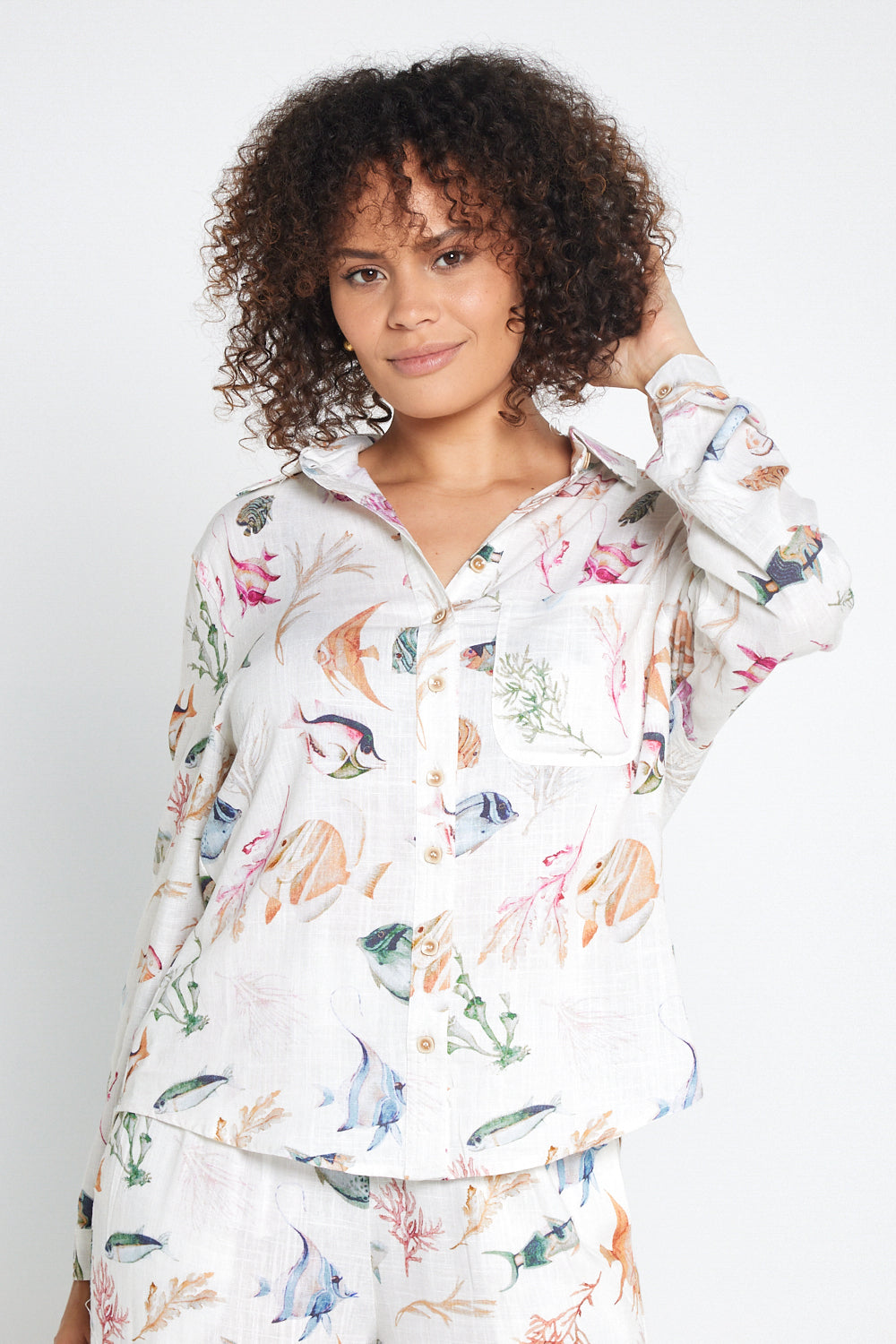 Vacation Linen Shirt - Reef Print