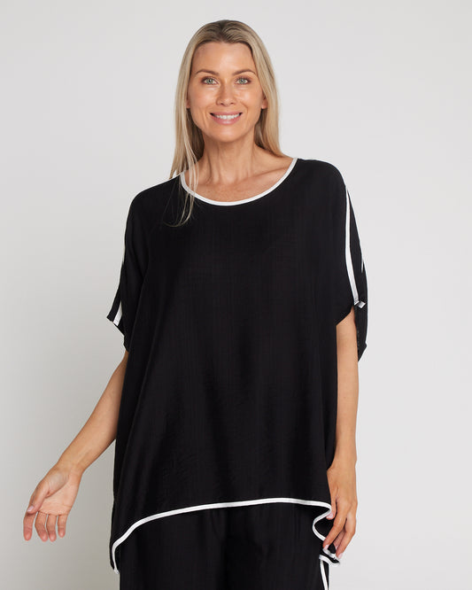 Relaxed Leisure Top - Black/White