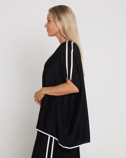 Relaxed Leisure Top - Black/White