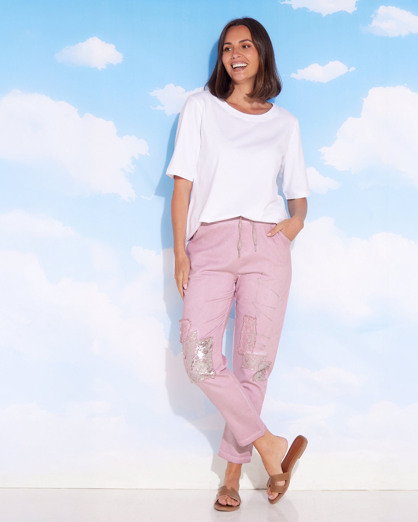 Renee Pants - Blush Collage