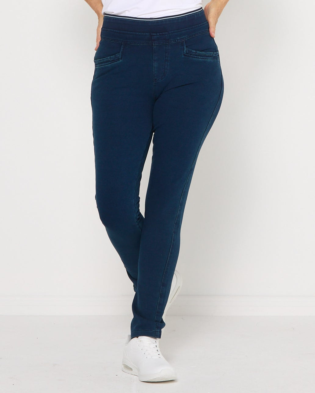 Lottie Pull On Stretch Leisure Pants - Denim