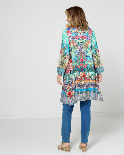 Claudia Shirt Dress - Turquoise Oasis