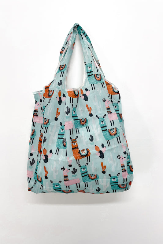 Reusable Shopping Bag - Blue Llama