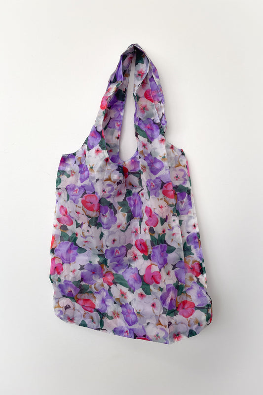 Reusable Shopping Bag - Purple Pansy