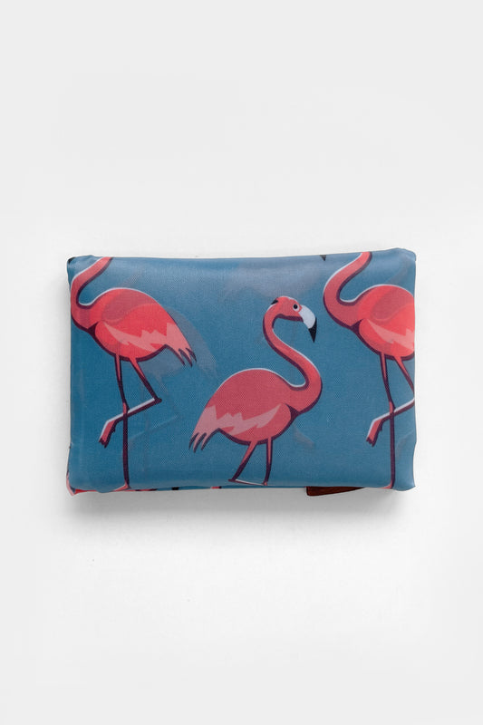 Large Reusable Shopping Bag - Flamboyant Flamingos