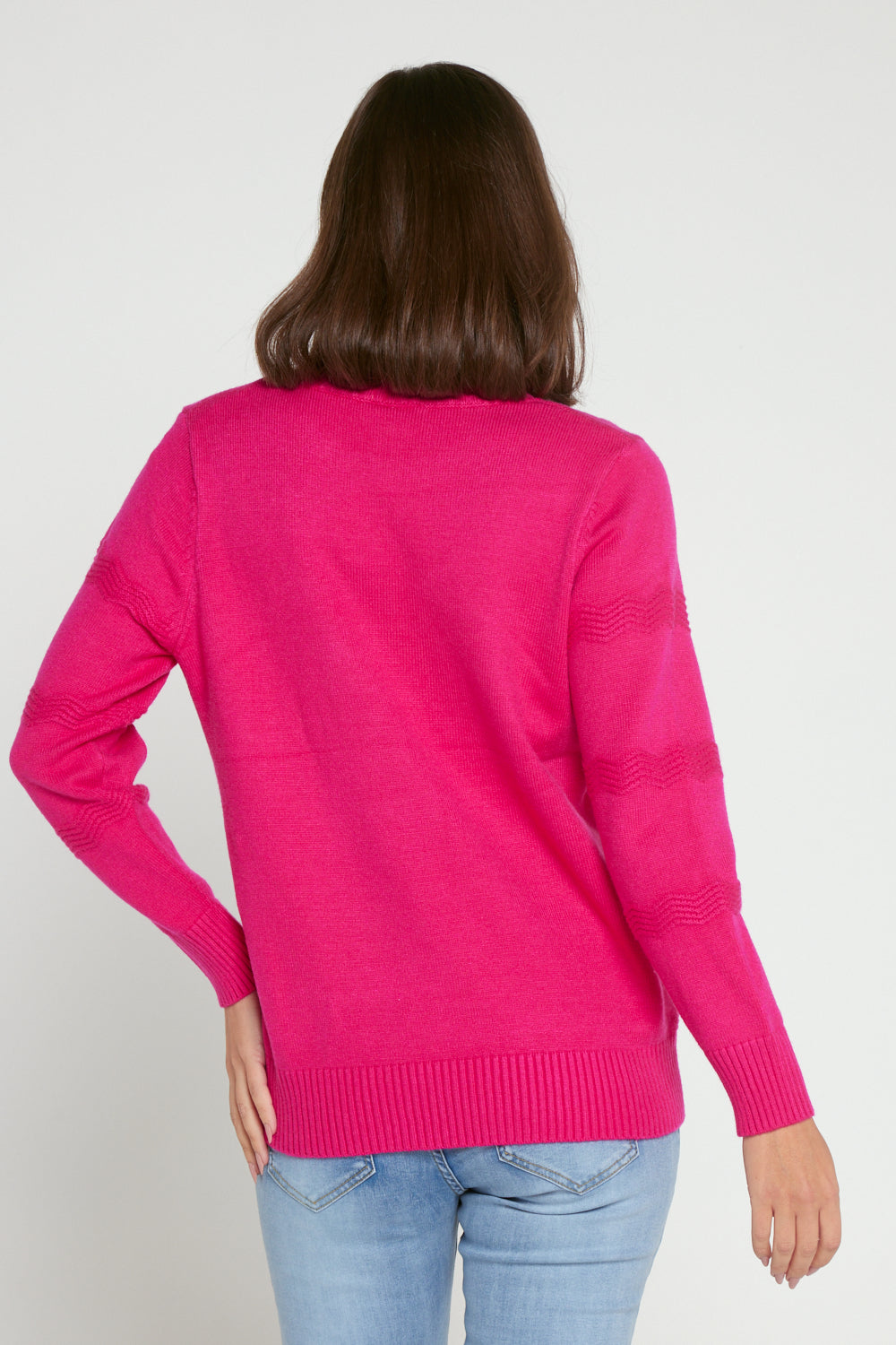 Robbie Rhinestone Knit Jumper - Hot Pink
