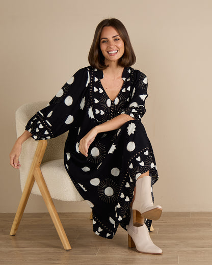Rodgers Dress - Black Solar Spot