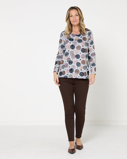 Rory Knit Top - Cocoa Dot