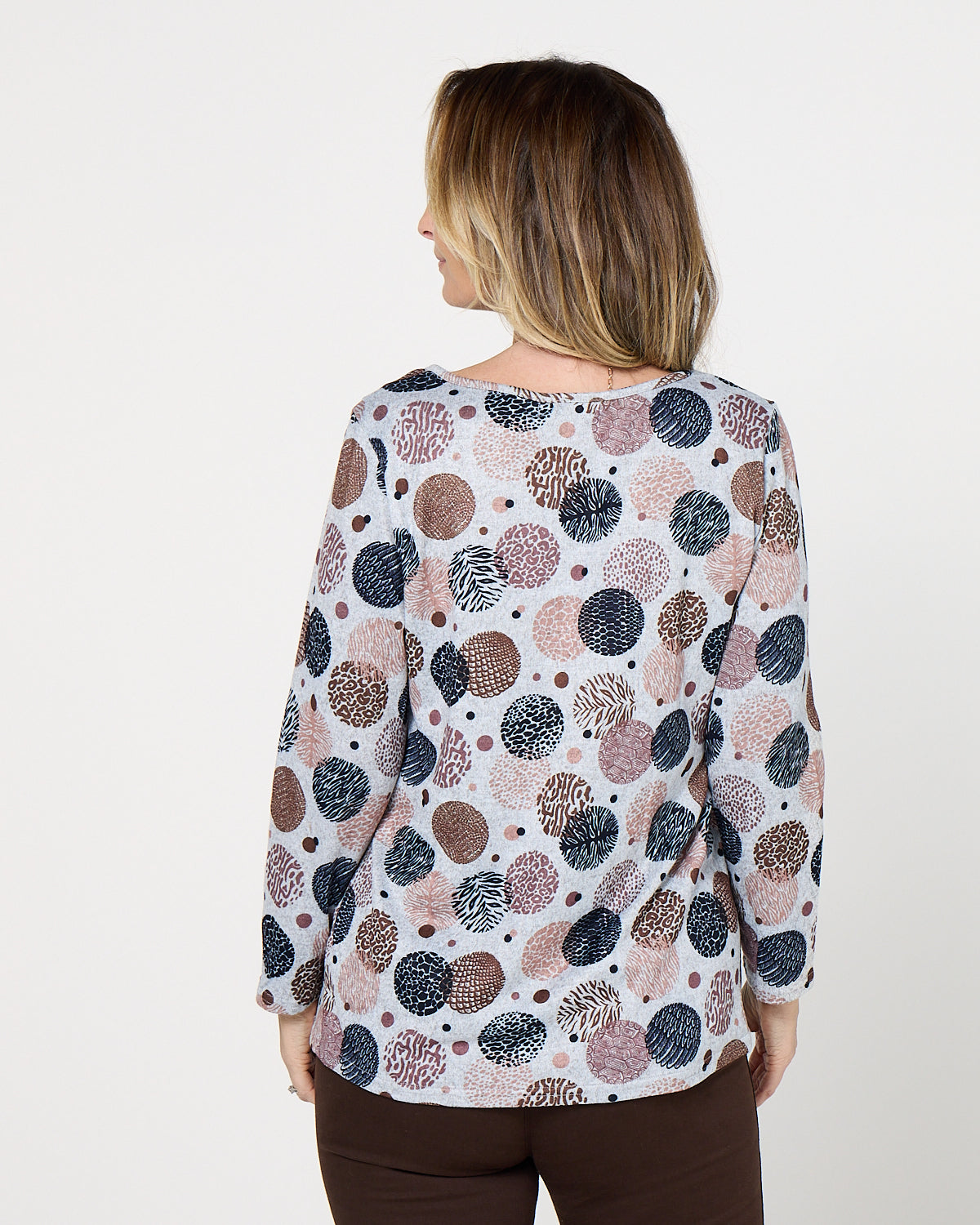 Rory Knit Top - Cocoa Dot