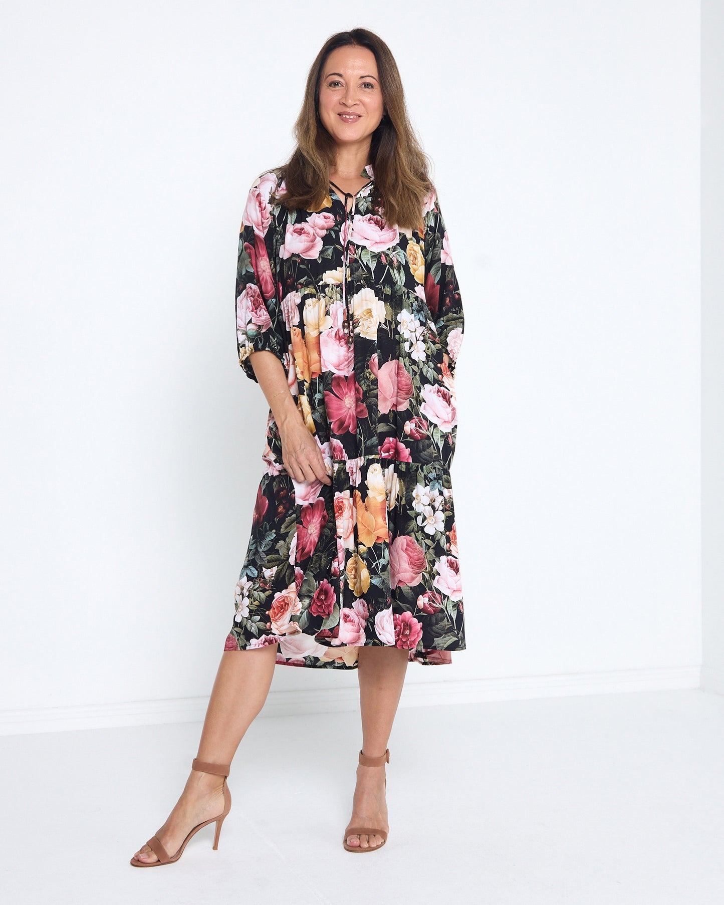 Kennedy Dress - Black Floral