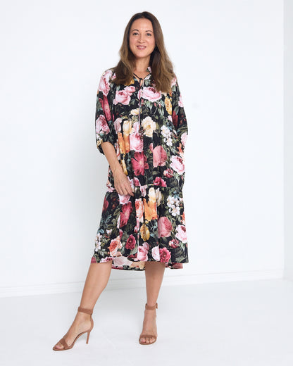 Kennedy Dress - Black Floral