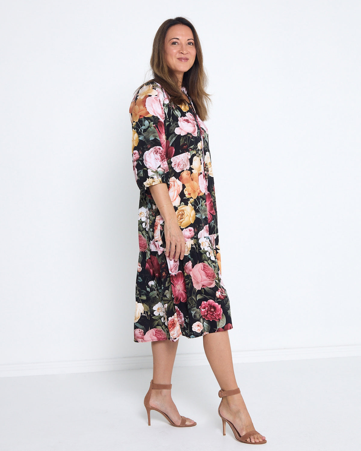 Kennedy Dress - Black Floral