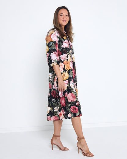 Kennedy Dress - Black Floral