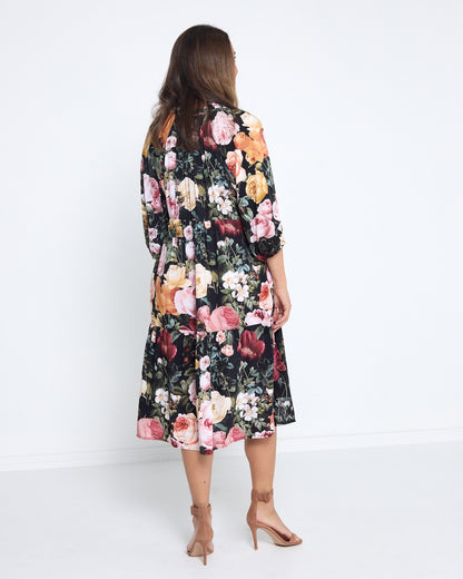 Kennedy Dress - Black Floral