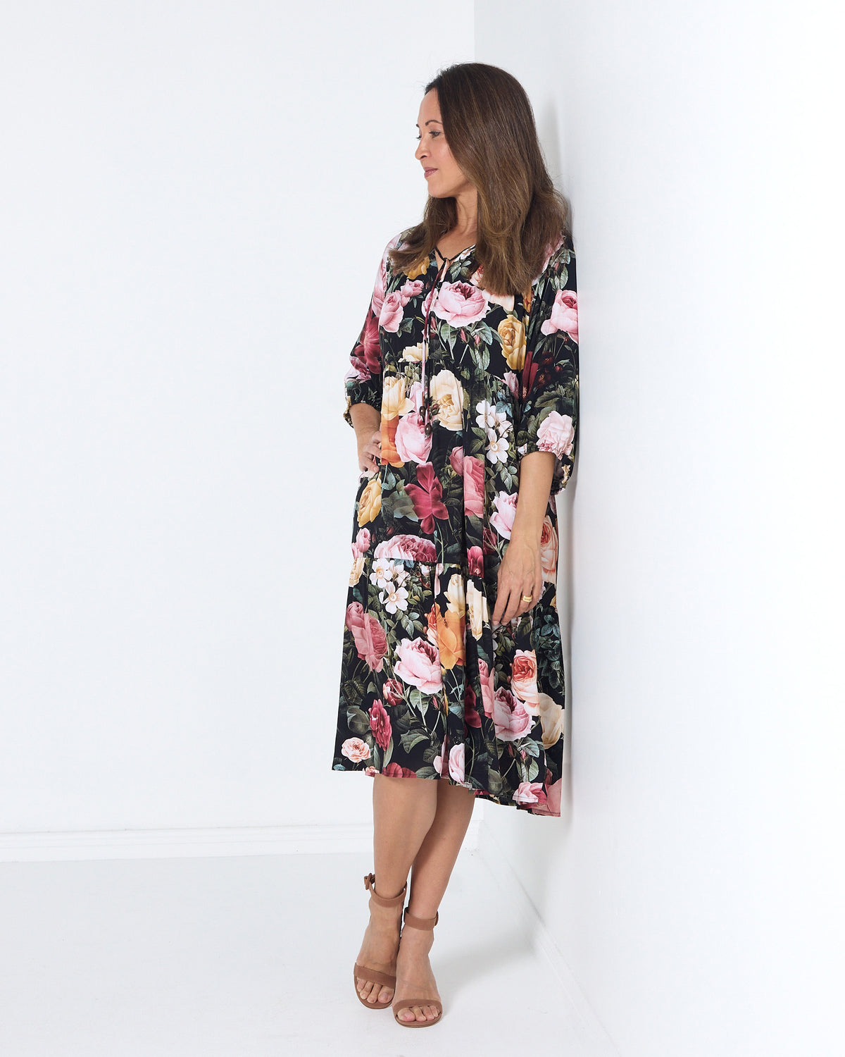 Kennedy Dress - Black Floral