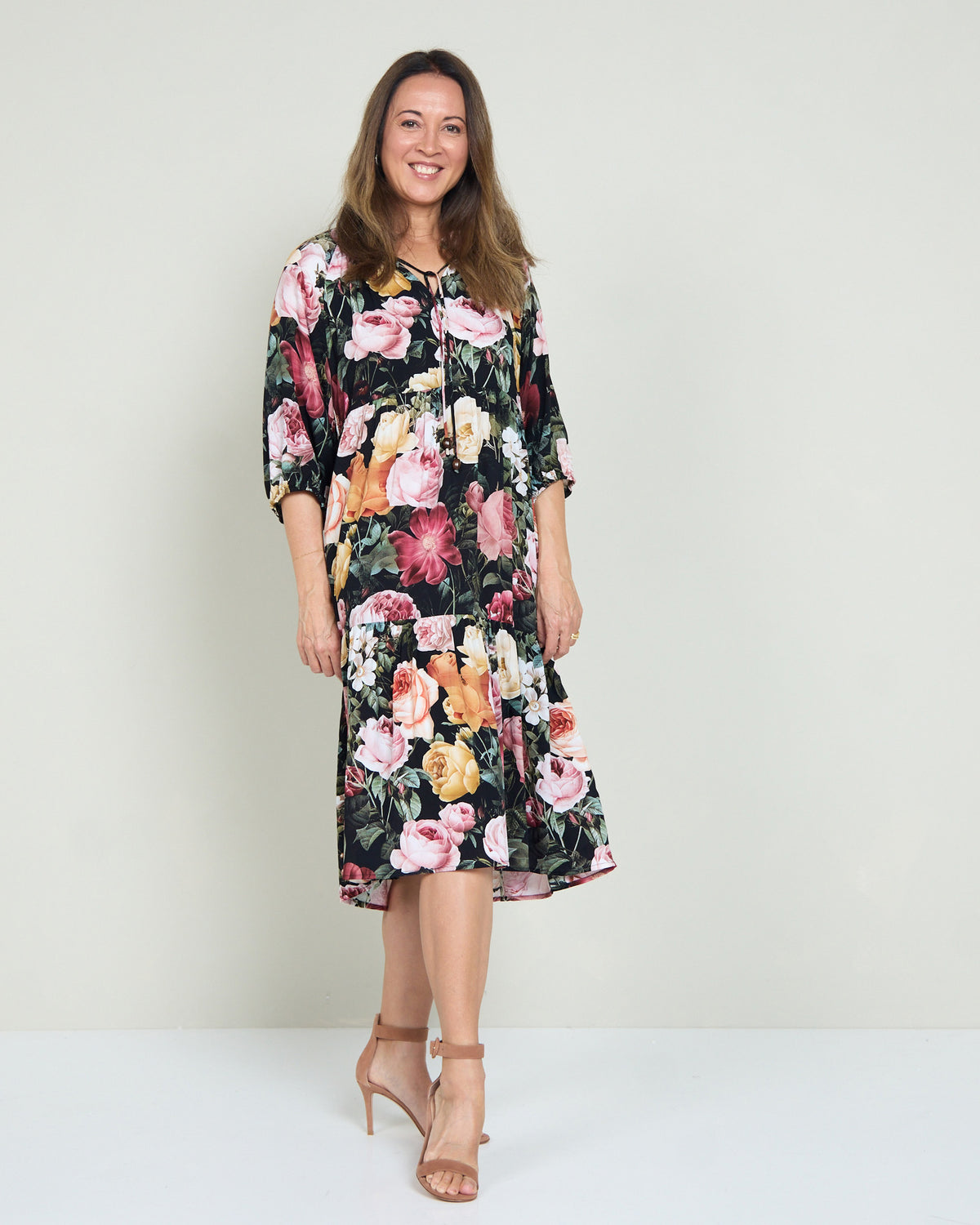 Kennedy Dress - Black Floral